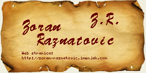Zoran Ražnatović vizit kartica